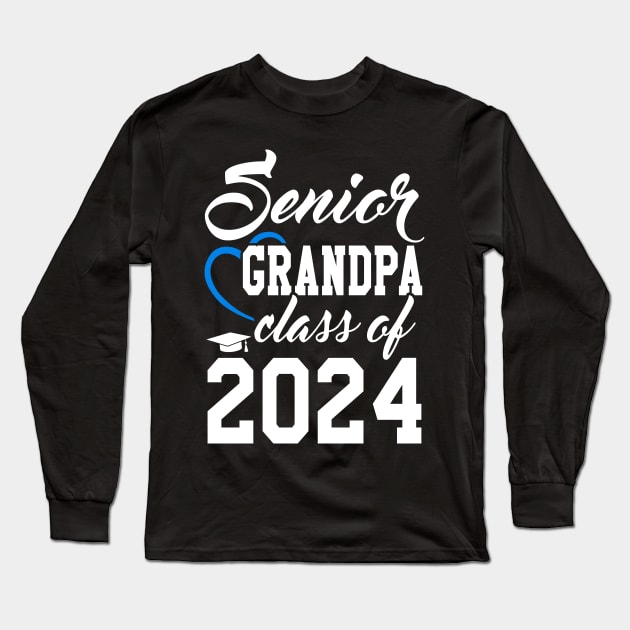 Class of 2024 Grandfather Senior Gifts Funny Senior Grandpa Long Sleeve T-Shirt by KsuAnn